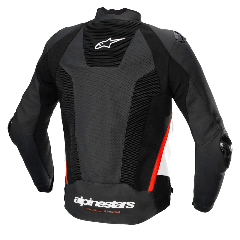 Alpinestars Missile 3 Airflow Black-White-Fluo Red Δερμάτινο μπουφάν μοτοσικλέτας