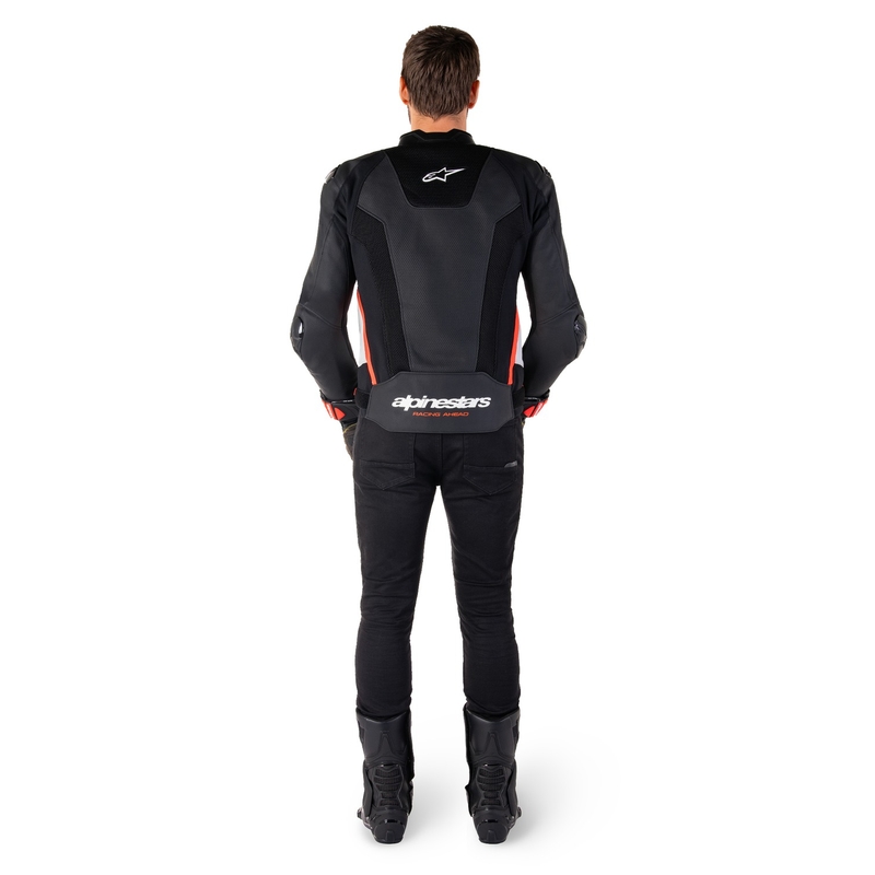 Alpinestars Missile 3 Airflow Black-White-Fluo Red Δερμάτινο μπουφάν μοτοσικλέτας