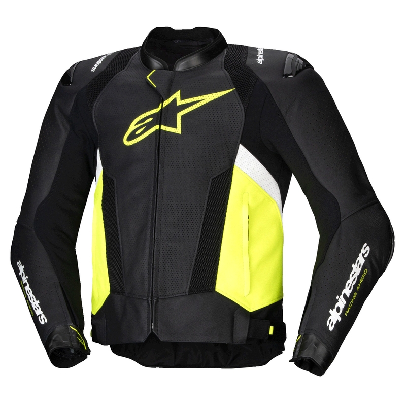 Alpinestars Missile 3 Airflow Black-Fluo Yellow-White Δερμάτινο μπουφάν μοτοσικλέτας