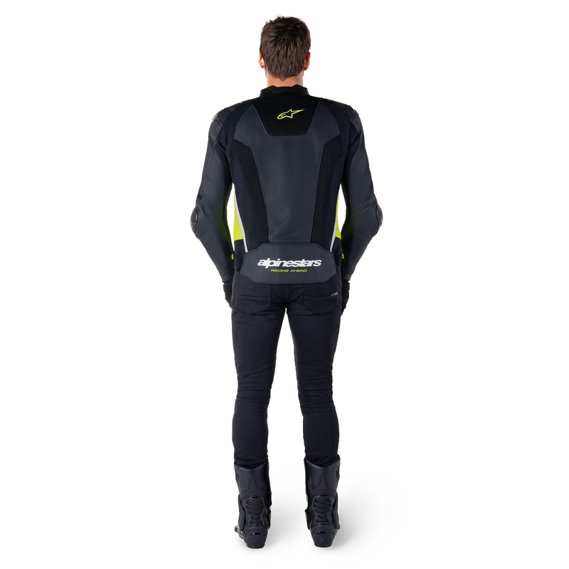 Alpinestars Missile 3 Airflow Black-Fluo Yellow-White Δερμάτινο μπουφάν μοτοσικλέτας