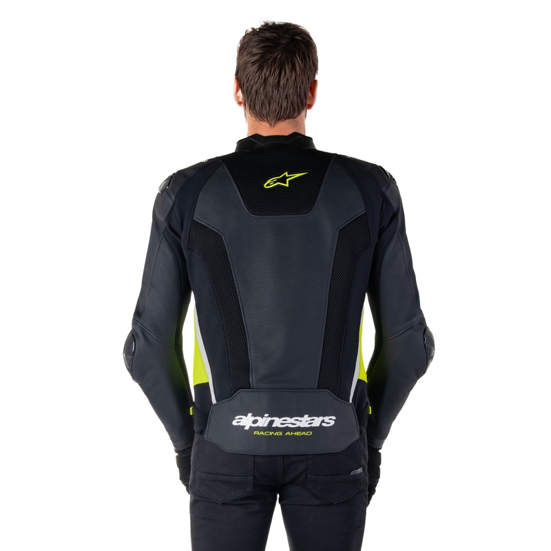 Alpinestars Missile 3 Airflow Black-Fluo Yellow-White Δερμάτινο μπουφάν μοτοσικλέτας