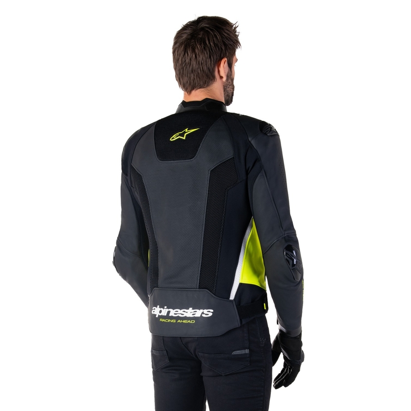 Alpinestars Missile 3 Airflow Black-Fluo Yellow-White Δερμάτινο μπουφάν μοτοσικλέτας