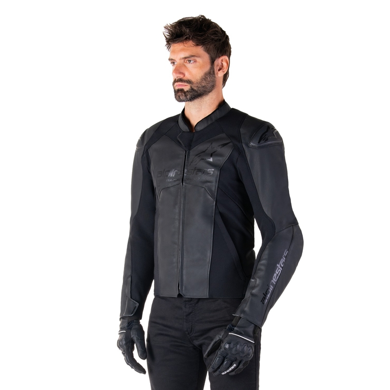 Alpinestars Faster 3 Μαύρο δερμάτινο μπουφάν μοτοσικλέτας