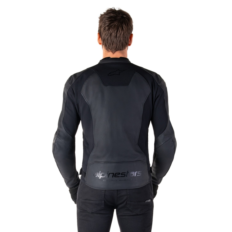 Alpinestars Faster 3 Μαύρο δερμάτινο μπουφάν μοτοσικλέτας