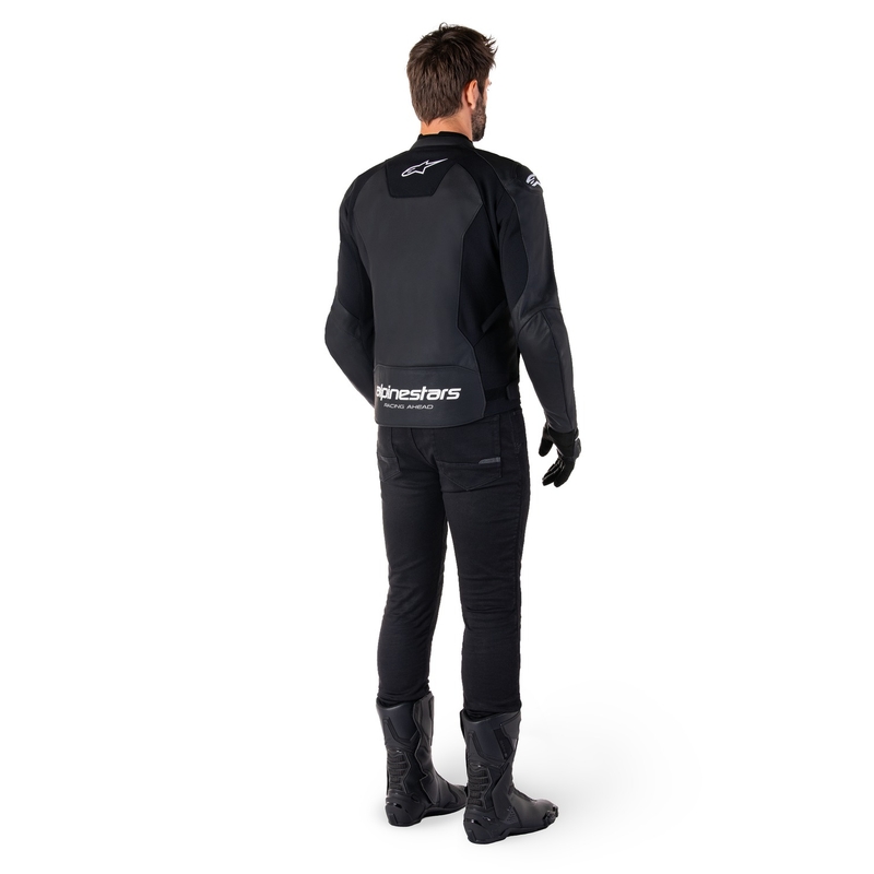 Alpinestars Faster 3 ασπρόμαυρο δερμάτινο μπουφάν μοτοσικλέτας
