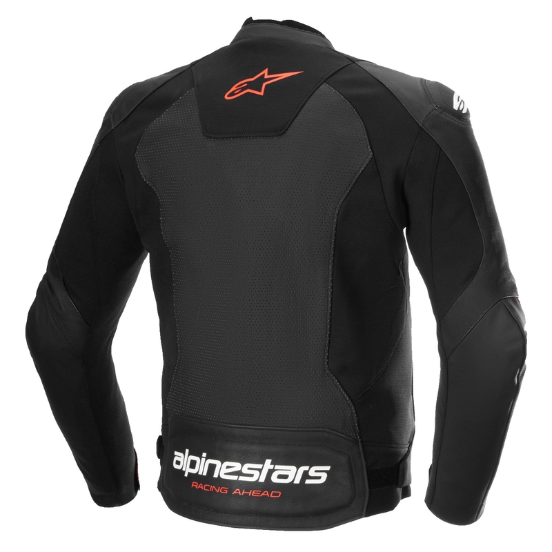 Alpinestars Faster 3 Airflow Black-Fluo Red Δερμάτινο μπουφάν μοτοσικλέτας