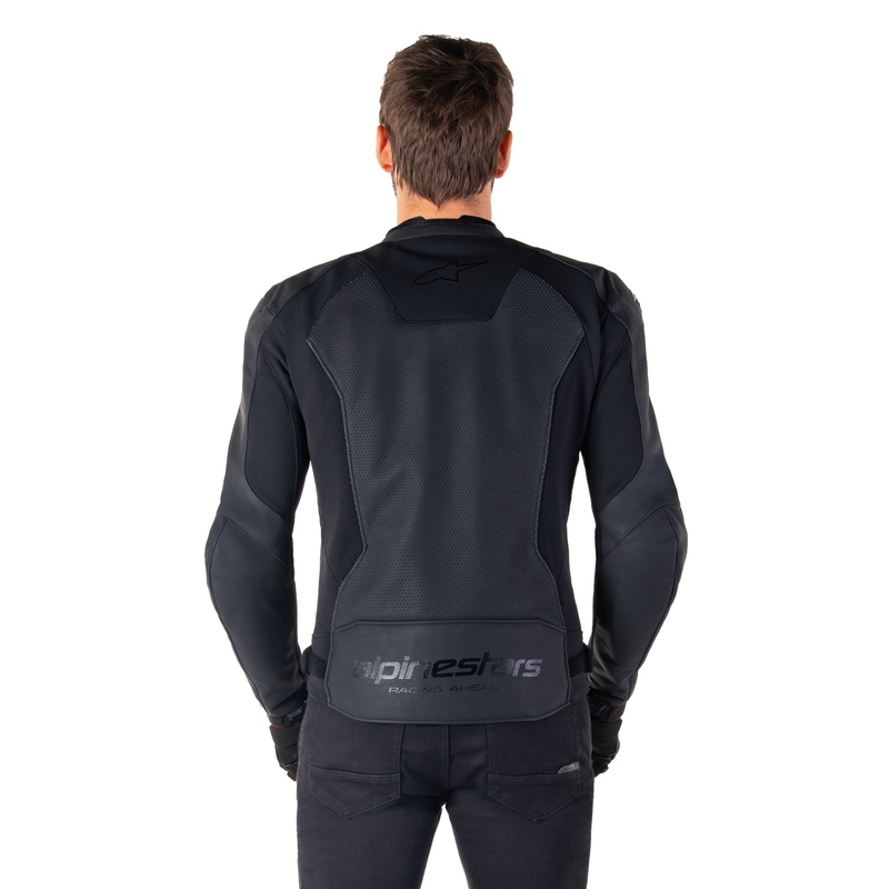 Alpinestars Faster 3 Airflow Μαύρο δερμάτινο μπουφάν μοτοσικλέτας