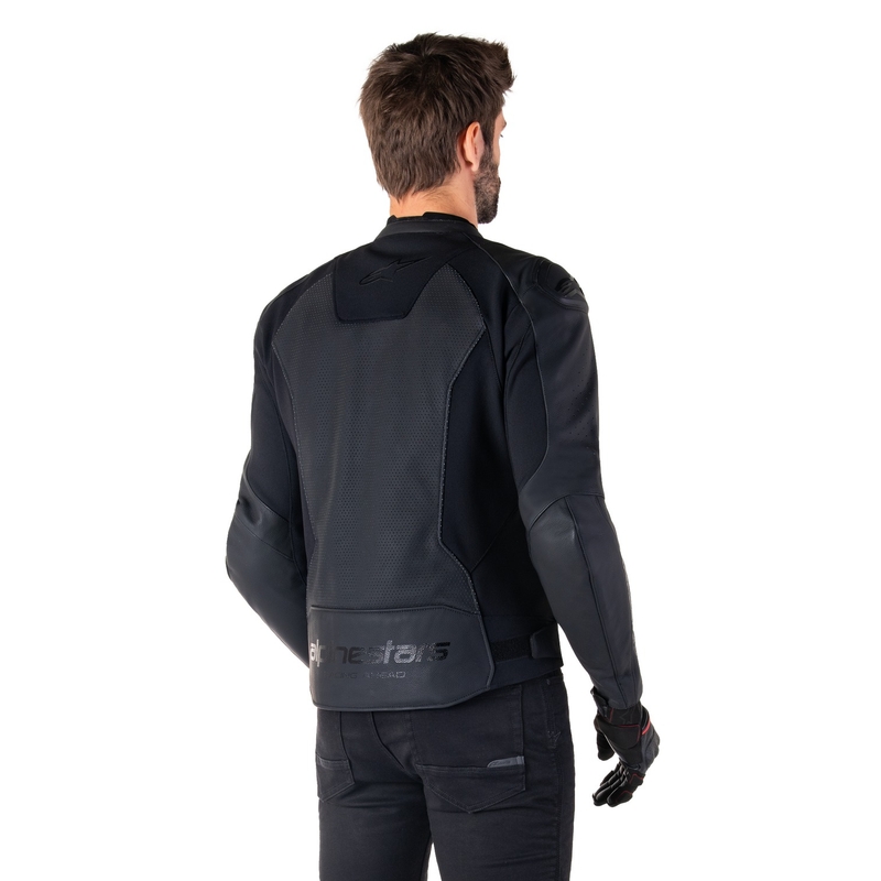 Alpinestars Faster 3 Airflow Μαύρο δερμάτινο μπουφάν μοτοσικλέτας