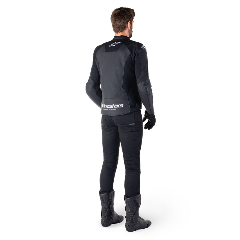 Alpinestars Faster 3 Airflow Μαύρο και λευκό δερμάτινο μπουφάν μοτοσικλέτας