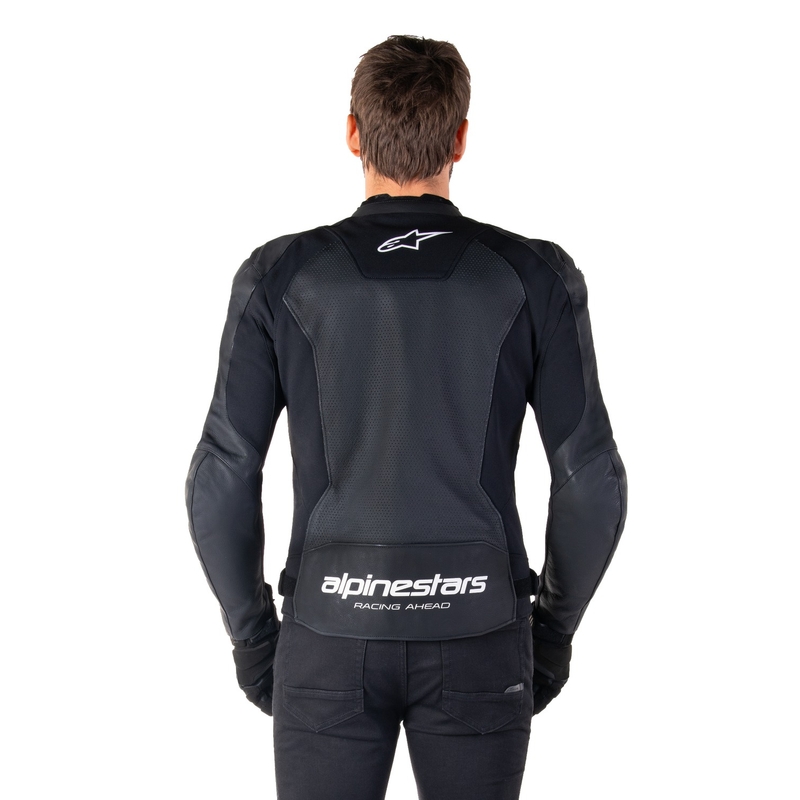 Alpinestars Faster 3 Airflow Μαύρο και λευκό δερμάτινο μπουφάν μοτοσικλέτας