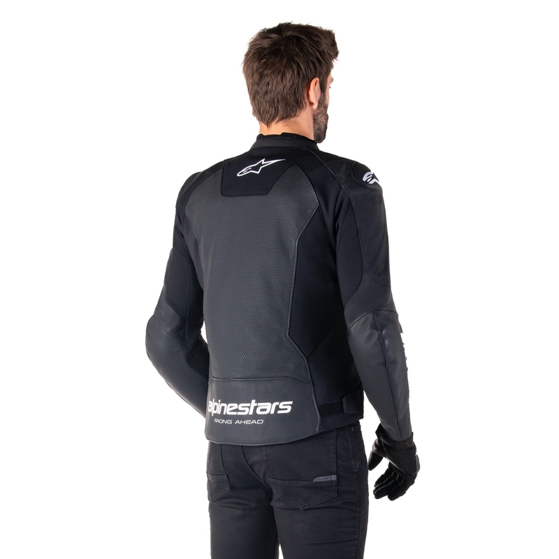 Alpinestars Faster 3 Airflow Μαύρο και λευκό δερμάτινο μπουφάν μοτοσικλέτας