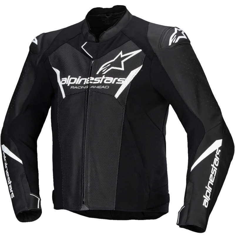 Alpinestars Faster 3 Airflow Μαύρο και λευκό δερμάτινο μπουφάν μοτοσικλέτας
