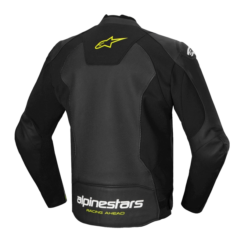Alpinestars Faster 3 Airflow Black-White-Fluo Yellow Δερμάτινο μπουφάν μοτοσικλέτας