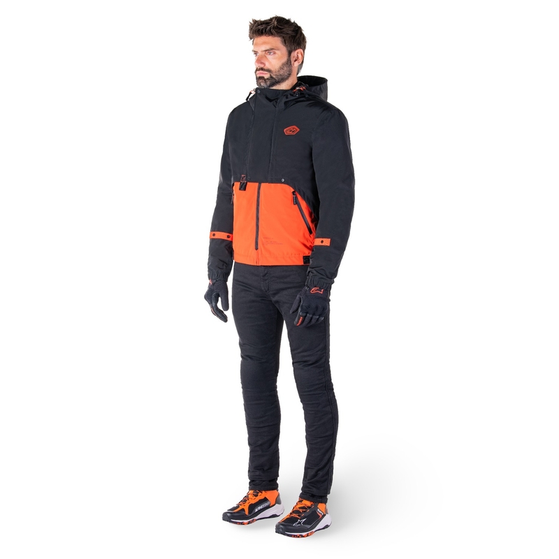 Alpinestars Mootant Αδιάβροχο Parka μαύρο-φλούο πορτοκαλί