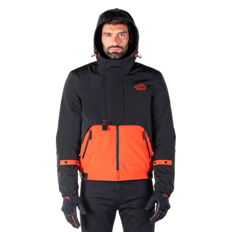 Alpinestars Mootant Αδιάβροχο Parka μαύρο-φλούο πορτοκαλί