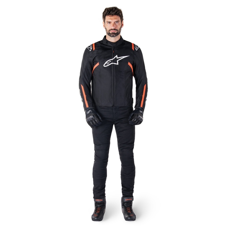 Alpinestars T-SPS 2 αδιάβροχο μπουφάν μοτοσικλέτας μαύρο-λευκό-φλούο κόκκινο