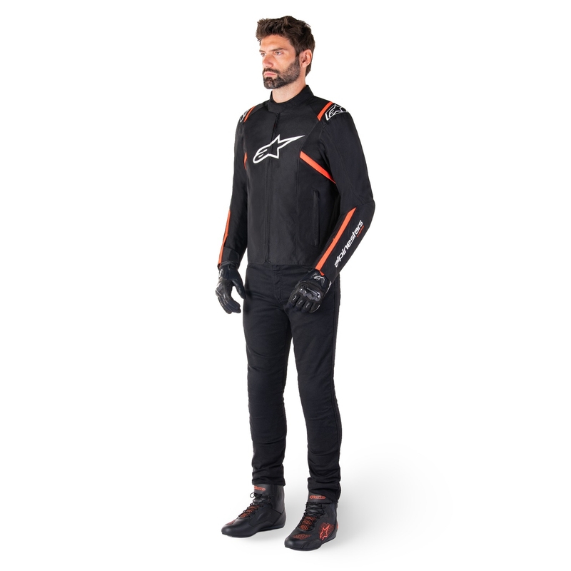 Alpinestars T-SPS 2 αδιάβροχο μπουφάν μοτοσικλέτας μαύρο-λευκό-φλούο κόκκινο