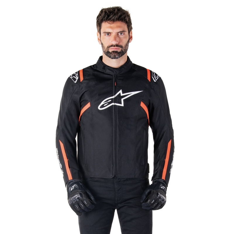 Alpinestars T-SPS 2 αδιάβροχο μπουφάν μοτοσικλέτας μαύρο-λευκό-φλούο κόκκινο