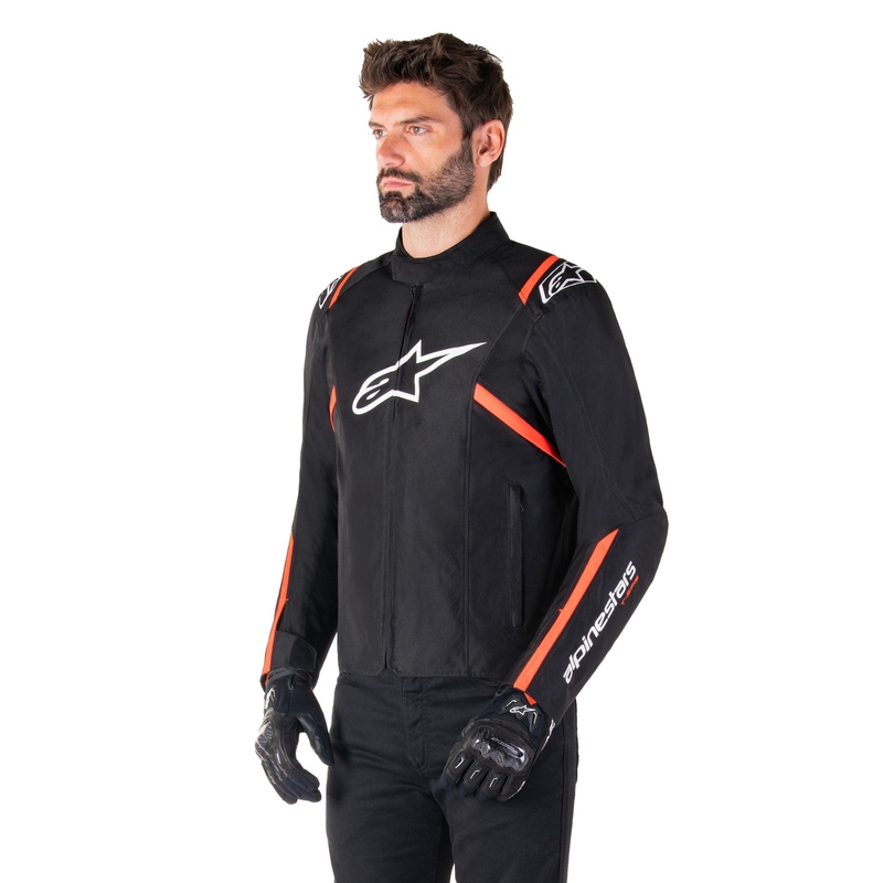 Alpinestars T-SPS 2 αδιάβροχο μπουφάν μοτοσικλέτας μαύρο-λευκό-φλούο κόκκινο