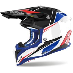 Κράνος Motocross Airoh Aviator 3.0 Push μπλε-κόκκινο