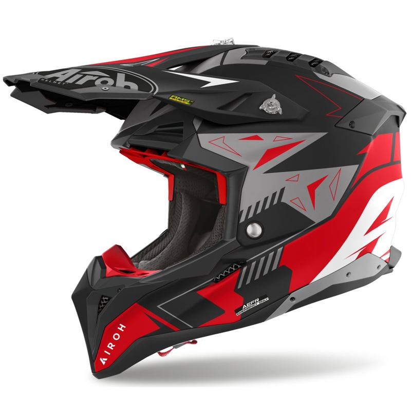 Κράνος Motocross Airoh Aviator 3 Spin κόκκινο ματ