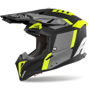 Κράνος Motocross Airoh Aviator 3 Glory κίτρινο ματ