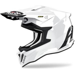 Κράνος Motocross Airoh Strycker Χρώμα λευκό γυαλιστερό προσφορά