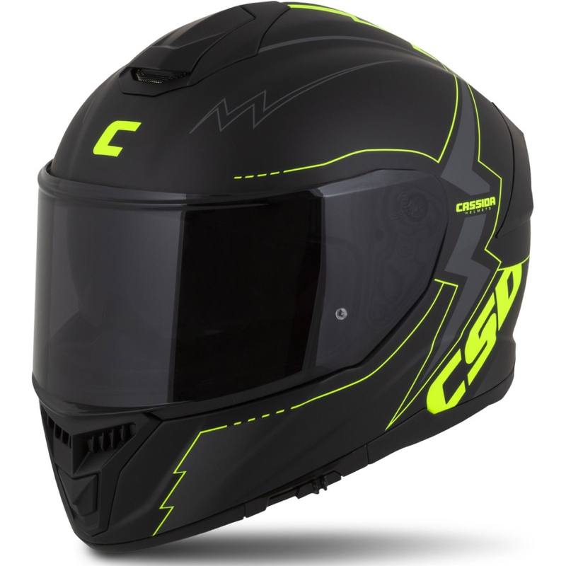 Κράνος μοτοσικλέτας Integral Cassida Integral GT 2.1 Flash μαύρο-φλούο κίτρινο-γκρι