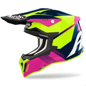 Κράνος Motocross Airoh Strycker Blazer μπλε-ροζ προσφορά