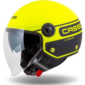 Cassida Handy Plus Linear φλούο κίτρινο-μαύρο ανοιχτό κράνος μοτοσικλέτας