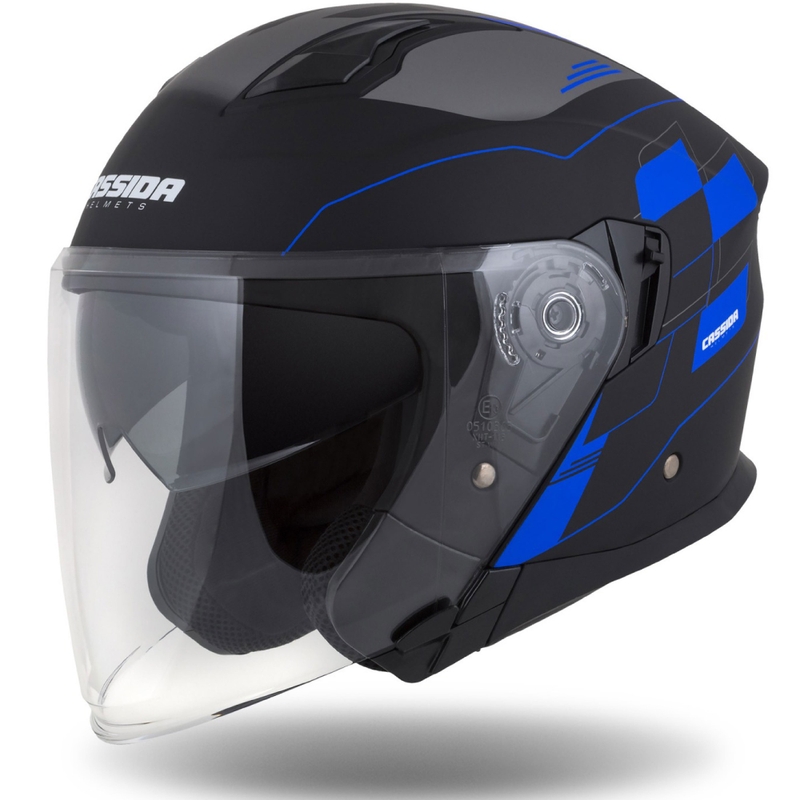 Cassida Jet Tech Roxor Black-Grey-Blue Matte Open κράνος μοτοσικλέτας