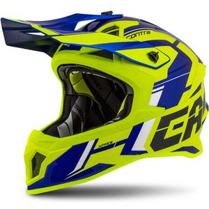 Κράνος Motocross Cassida Cross Pro II Contra fluo κίτρινο-μπλε-λευκό