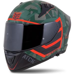 Cassida Aero ATCK camo πράσινο-μαύρο-γκρι-πορτοκαλί ολοκληρωμένο κράνος μοτοσικλέτας