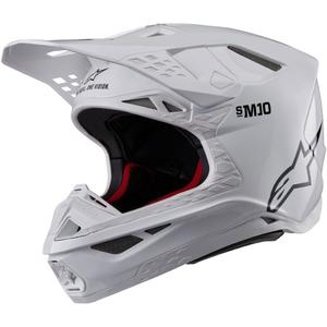 Alpinestars Supertech S-M10 Στερεό λευκό κράνος Motocross