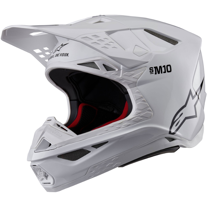 Alpinestars Supertech S-M10 Στερεό λευκό κράνος Motocross