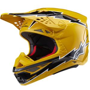 Alpinestars Supertech S-M10 Ampress Κράνος Motocross Μαύρο και κίτρινο