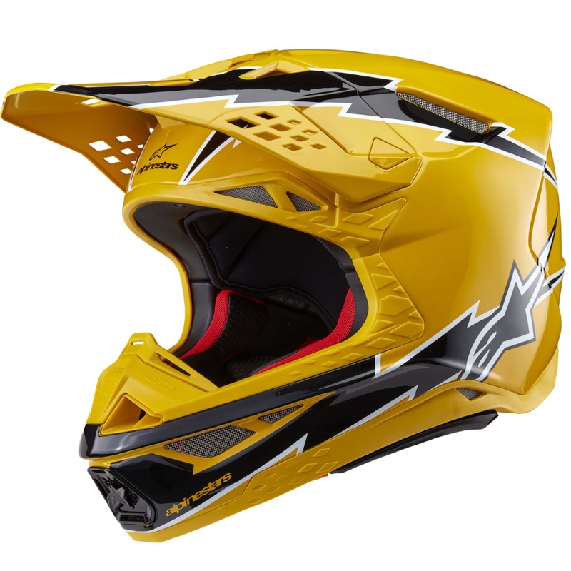 Alpinestars Supertech S-M10 Ampress Κράνος Motocross Μαύρο και κίτρινο