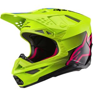 Alpinestars Supertech S-M10 Unite fluo κίτρινο-μαύρο-ροζ κράνος motocross
