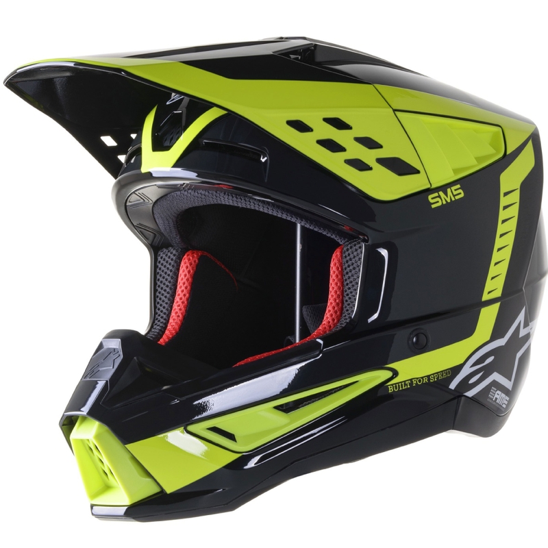 Alpinestars S-M5 Beam κράνος motocross μαύρο-ανθρακί-fluo κίτρινο γυαλιστερό