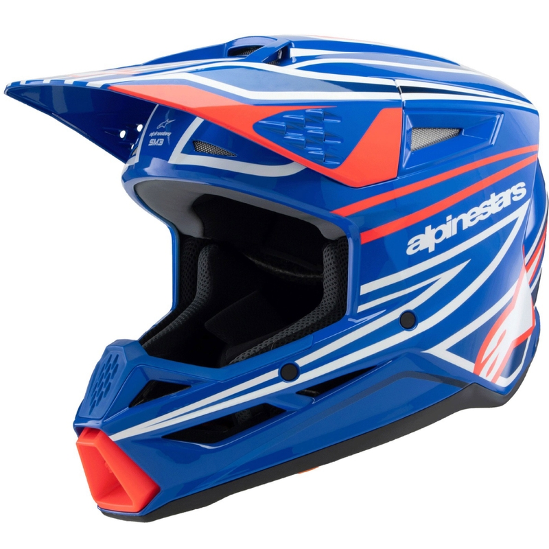 Παιδικό κράνος motocross Alpinestars S-M3 WURX μπλε-κόκκινο-άσπρο-μαύρο