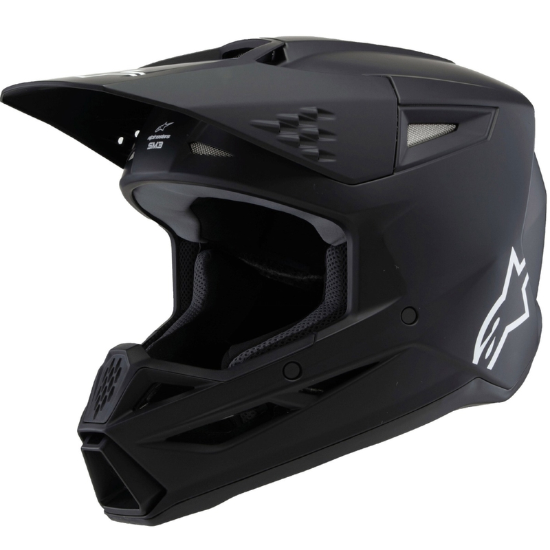 Κράνος Motocross Alpinestars S-M3 Solid για παιδιά, ματ μαύρο