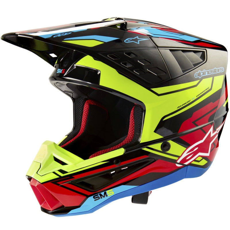 Alpinestars S-M5 Action 2 fluo κίτρινο-fluo κόκκινο κράνος motocross