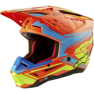 Alpinestars S-M5 Action 2 fluo πορτοκαλί-φωτογάλαζο-fluo κίτρινο κράνος motocross
