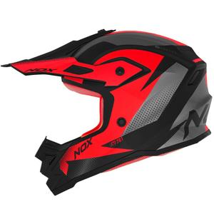 Παιδικό κράνος motocross NOX N761 MX fluo κόκκινο-μαύρο-γκρι