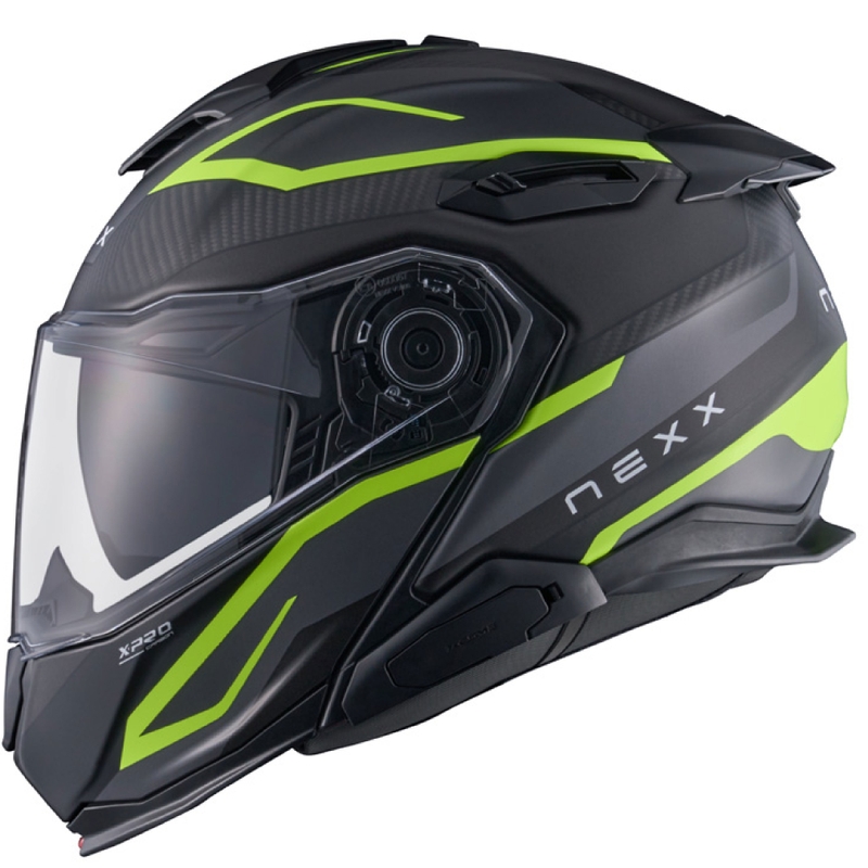 Αναδιπλούμενο κράνος μοτοσικλέτας Nexx X.Lifetour PRO Mile ματ γκρι-φλούο κίτρινο