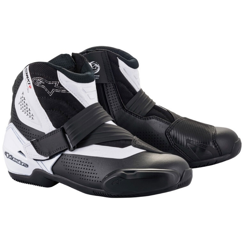 Alpinestars SMX-1 R Vented Black and White Μπότες μοτοσικλέτας