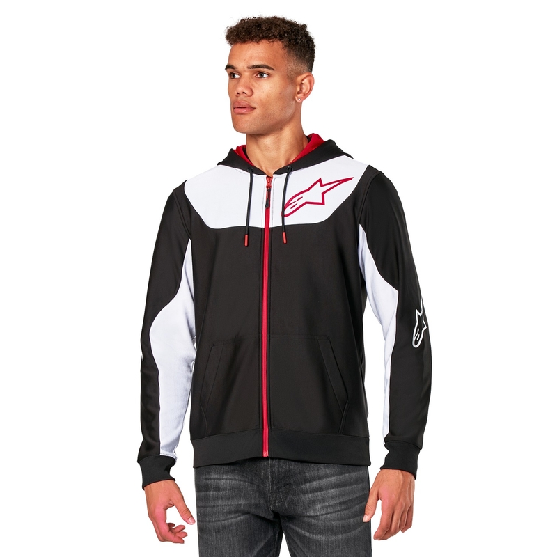 Alpinestars Sessions 3 Hoodie μαύρο, λευκό και κόκκινο