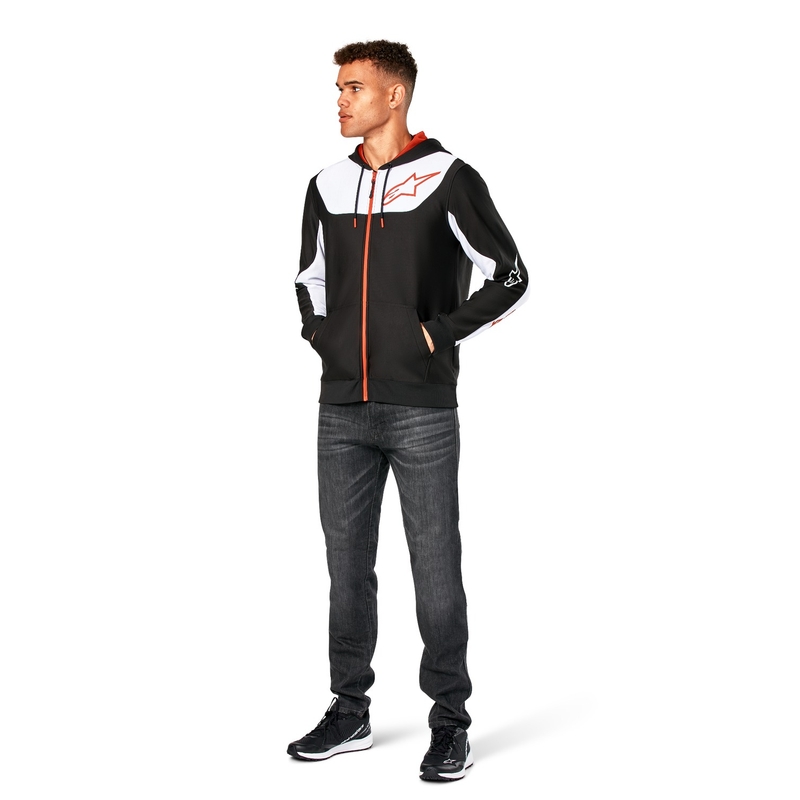 Alpinestars Sessions 3 Hoodie μαύρο, λευκό και κόκκινο