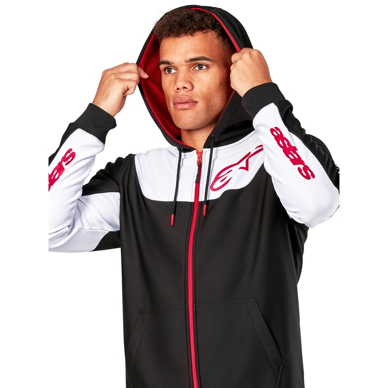 Alpinestars Sessions 3 Hoodie μαύρο, λευκό και κόκκινο