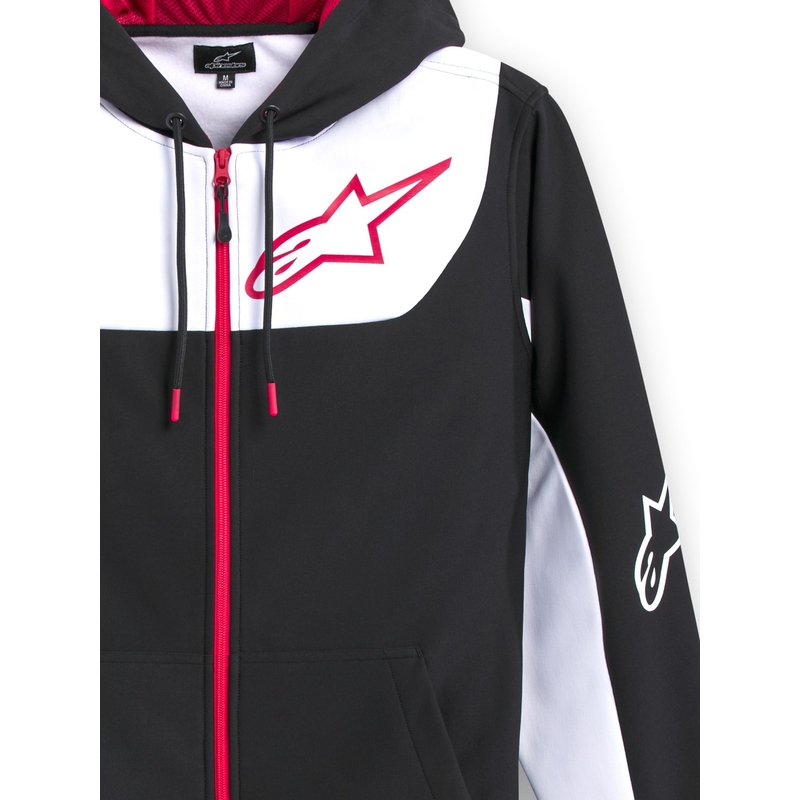 Alpinestars Sessions 3 Hoodie μαύρο, λευκό και κόκκινο